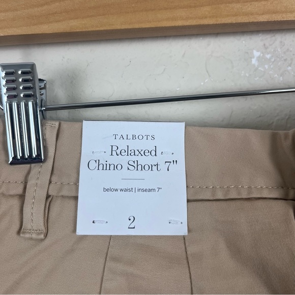 Talbots Relaxed Chino Shorts Tan 7” Size 2 - Picture 5 of 5